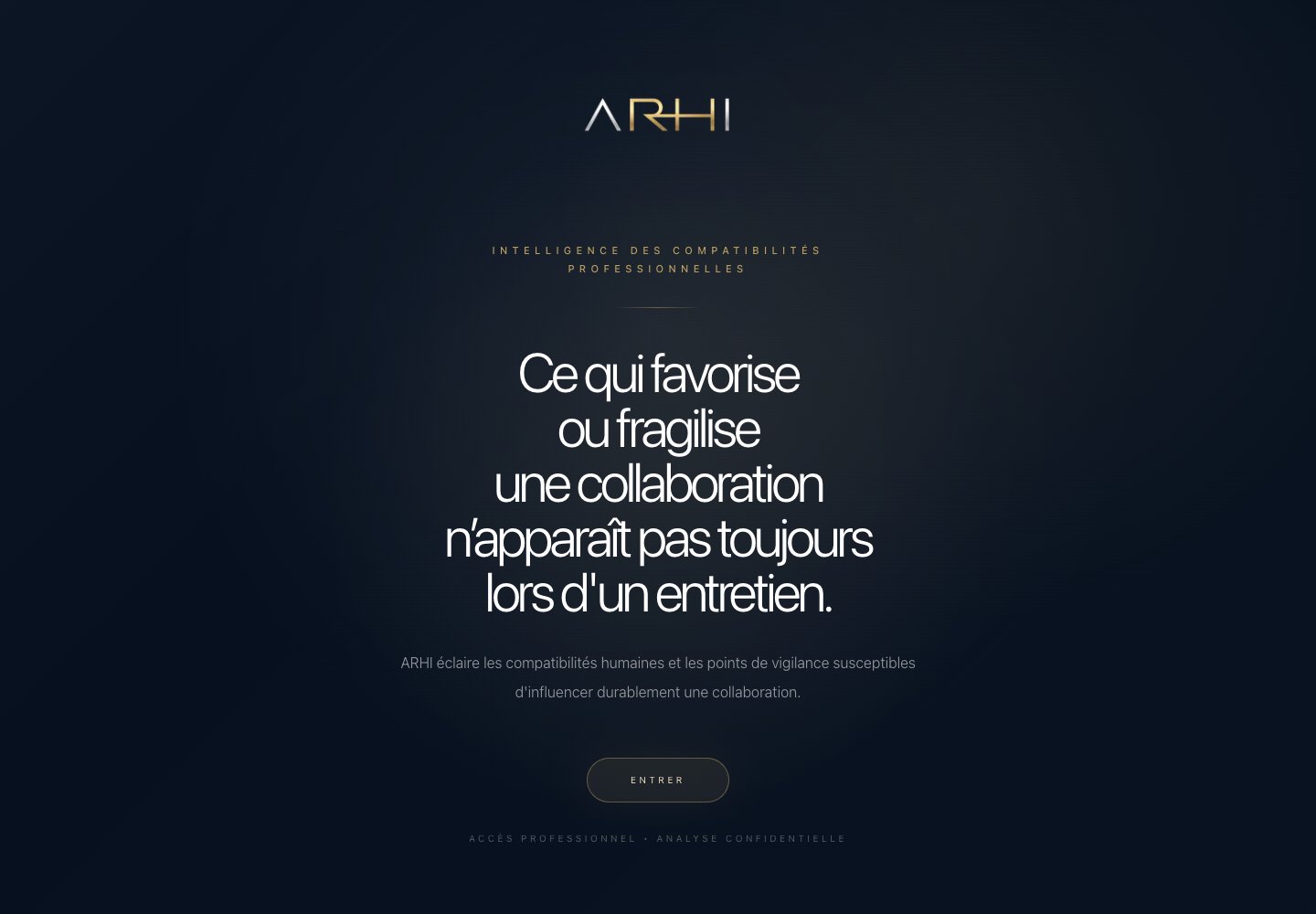 Aperçu de la page d’accueil de ARHI