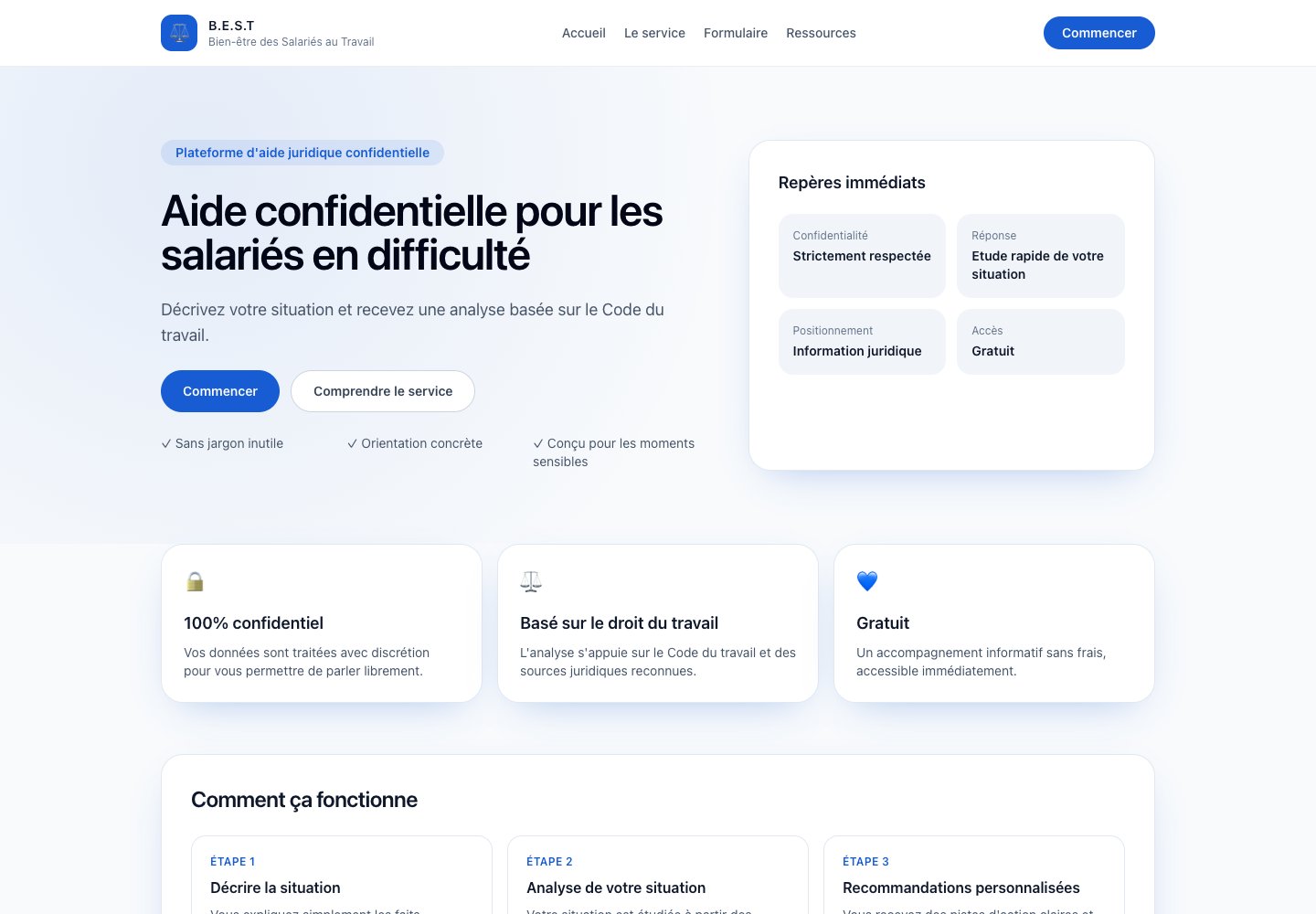 Aperçu de B.E.S.T., information et orientation pour les salariés