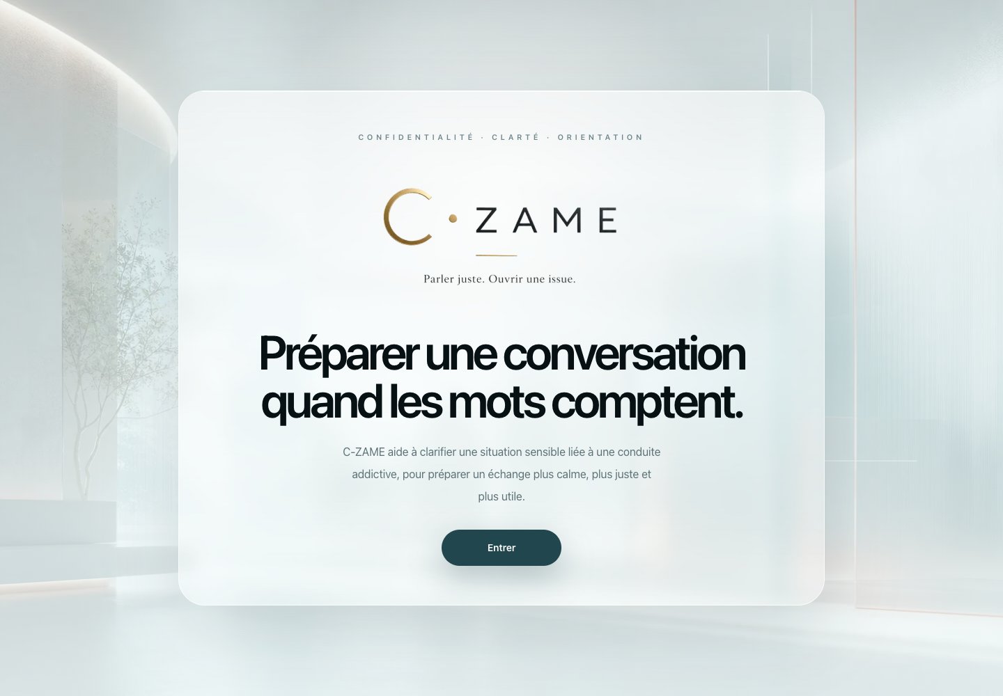 Aperçu de la page d’accueil de C·zame