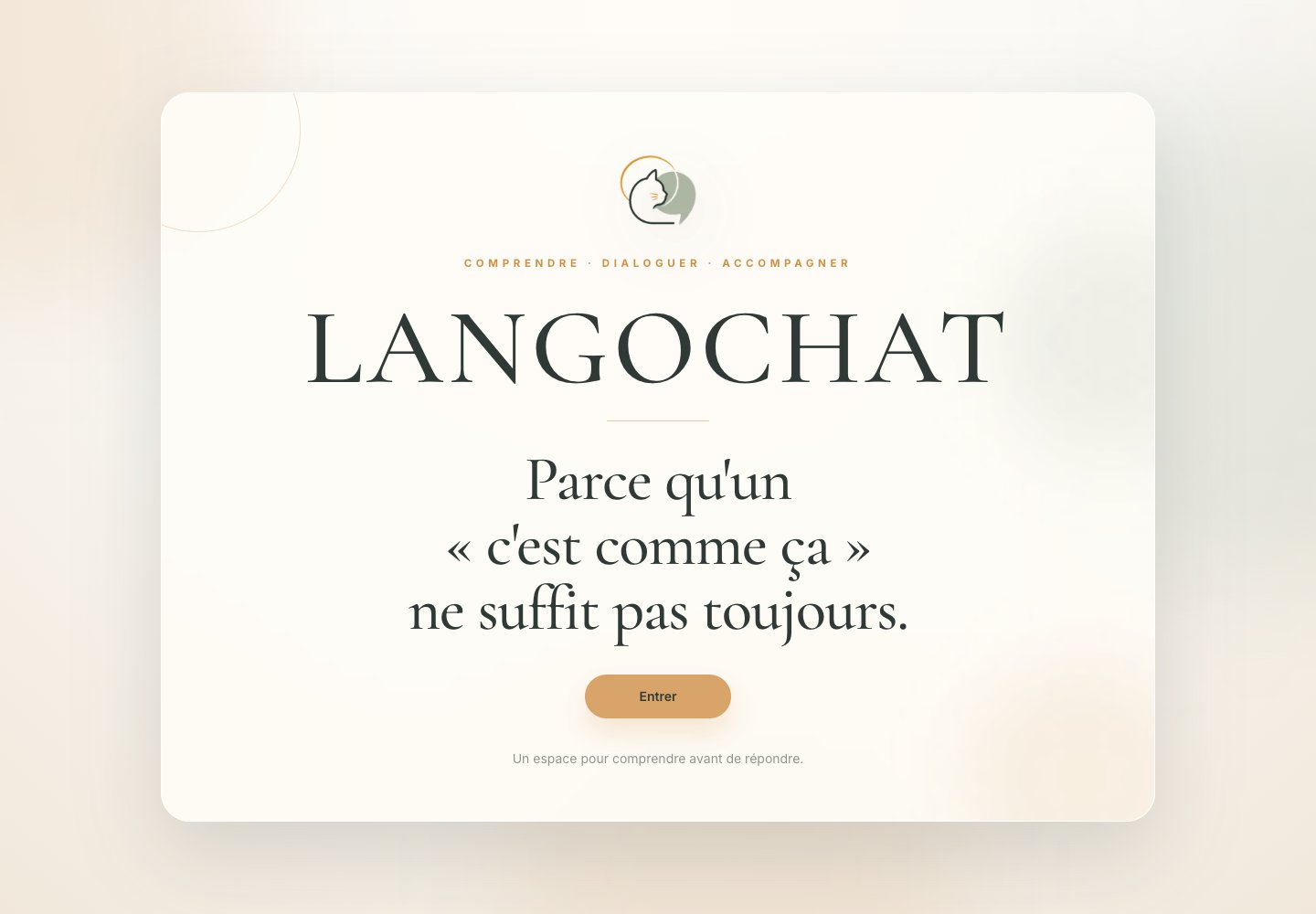 Aperçu de la page d’accueil de LANGOCHAT